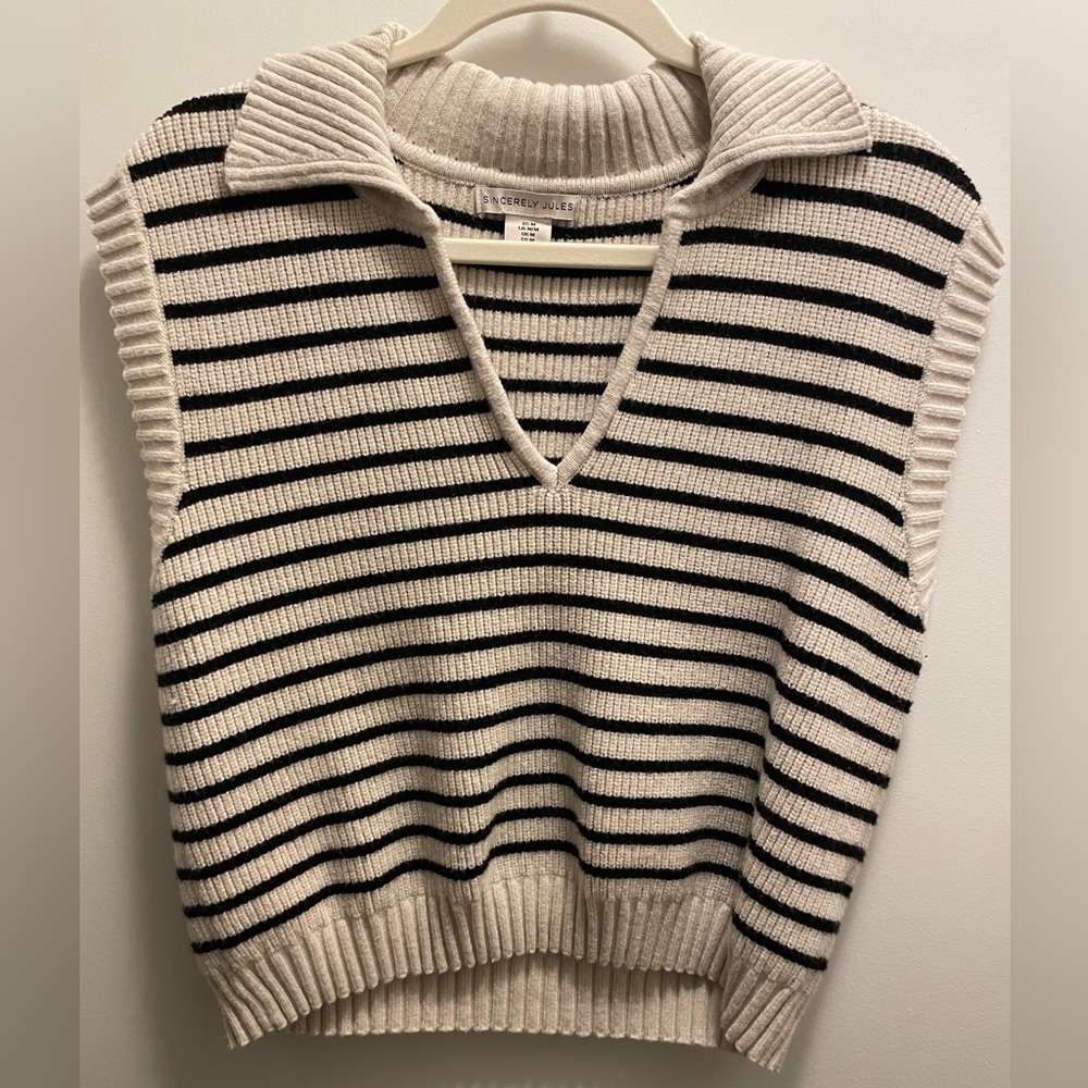 Sincerely Jules V-Neck Striped Sweater Vest